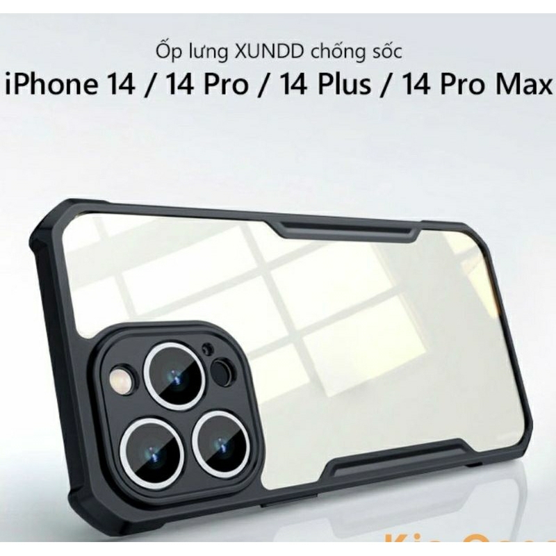 Ốp lưng Xundd iPhone 14 / iPhone 14 Pro / iPhone 14 Pro Max / iPhone 14 Plus, Mặt lưng mika trong su