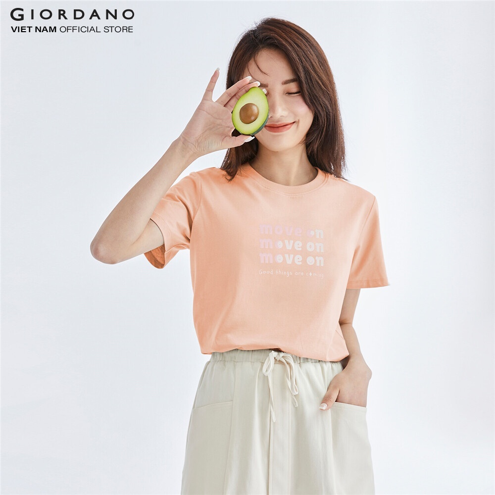 Áo Thun Nữ Ngắn Tay In Hình Printed Tee Giordano 05392213