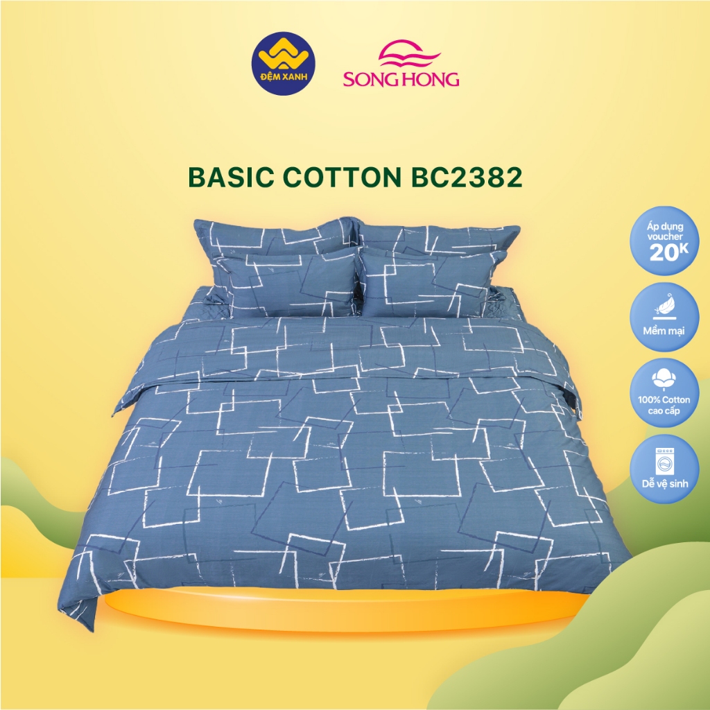 Ga gối chun Sông Hồng Basic cotton mẫu mới 2023-2024