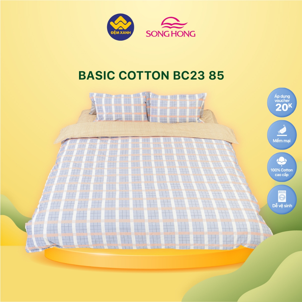 Ga gối chun Sông Hồng Basic cotton mẫu mới 2023-2024