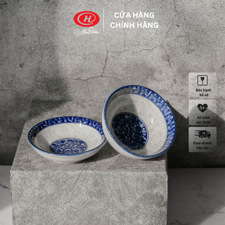 Bát đĩa chấm họa tiết xanh lam - Sứ Minh Châu