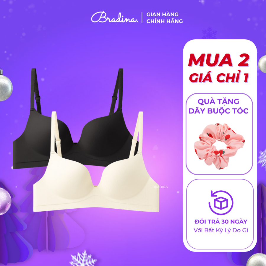 Combo 2 Áo ngực không gọng Bradina Perfect Fit2 cup chéo, tạo khe ngực cho nữ