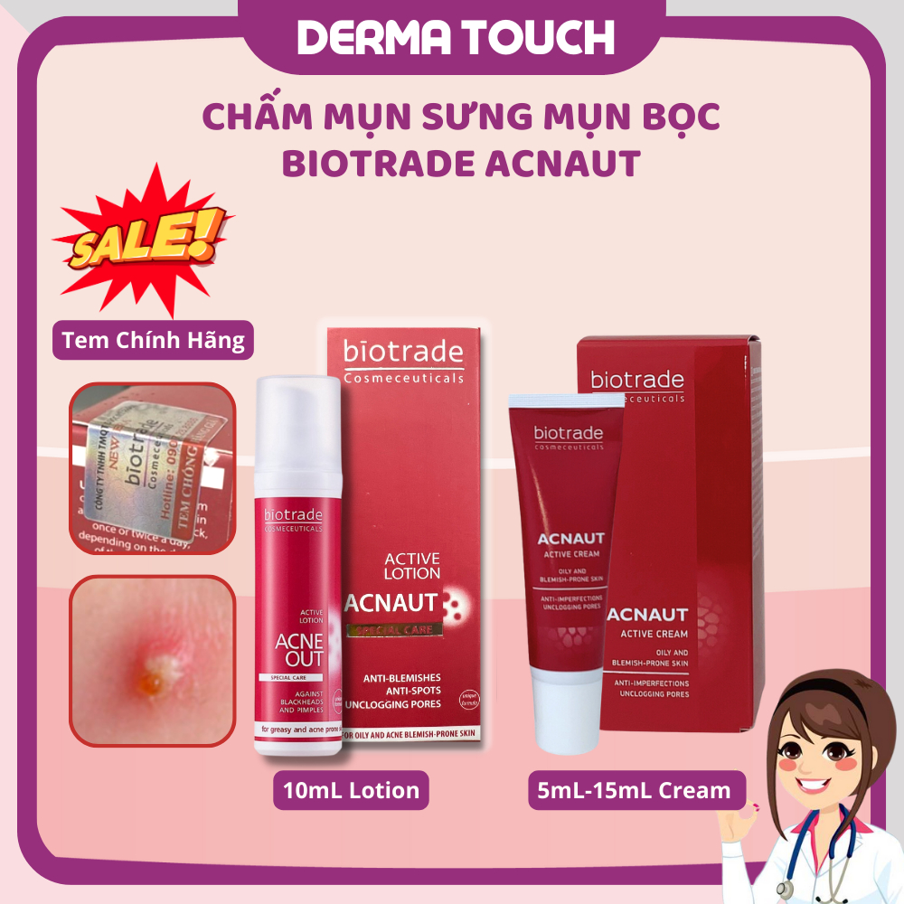 Chấm mụn Biotrade Acnaut cream lotion hàng Cty có tem