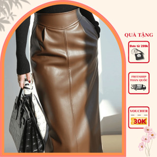 Chân váy A bút chì ôm nhẹ chất da PU dày dặn 2 lớp Oxatyl V111 thời trang công sở trẻ trung 2024