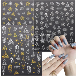 [ Hàng mới ] Nail sticker gold Giáng Sinh - Noel