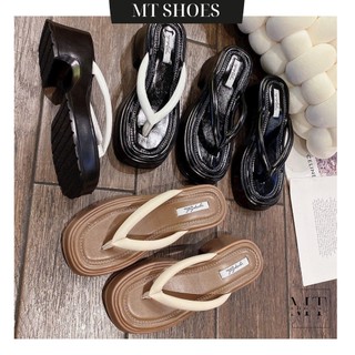 Dép quai kẹp nữ đế đúc cao 6-7P Dép xỏ ngón mẫu mới chất da mềm đi êm kiểu dáng Basic MT Shoes