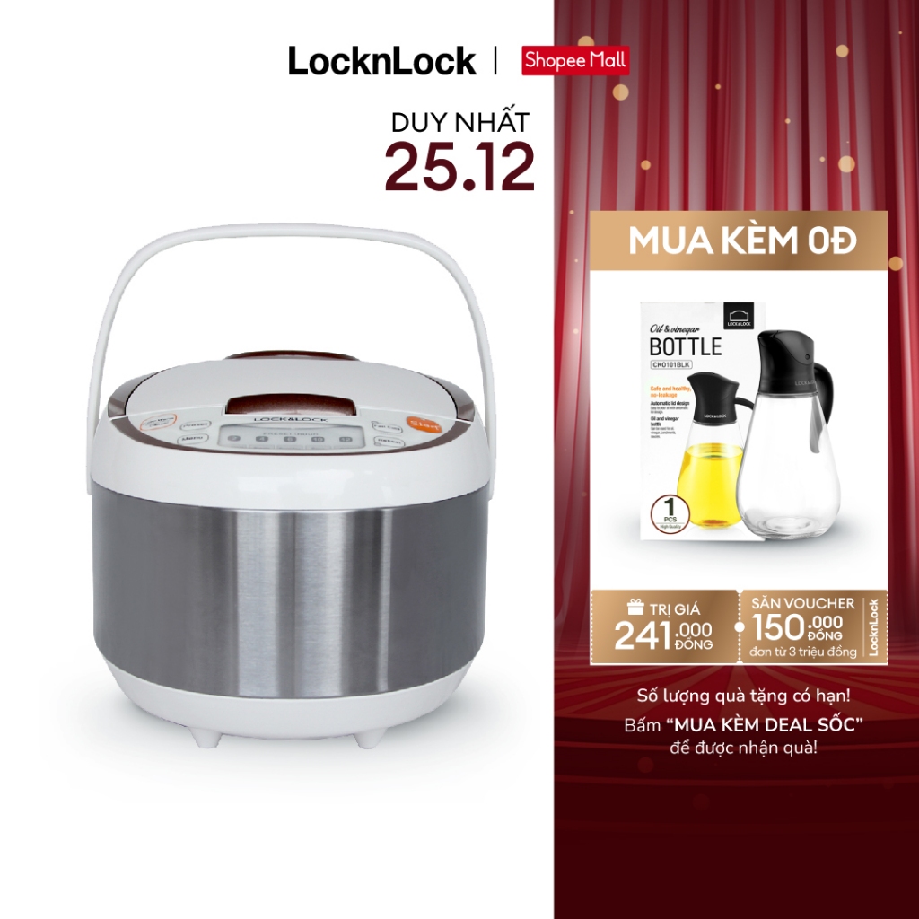 Nồi cơm điện Lock&Lock 1.8L EJR351BRW