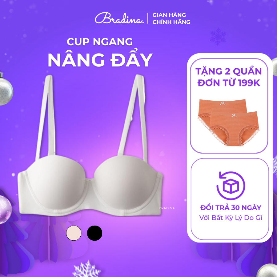 Áo lót có gọng đệm vừa Bradina Happy Pushup, cup ngang nâng đỡ vòng 1 siêu tốt cho nữ ALT3
