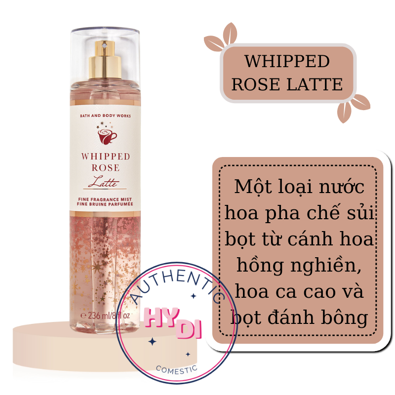 TESTER WHIPPED ROSE LATTE - XỊT THƠM DƯỠNG THỂ BATH & BODY WORKS USA