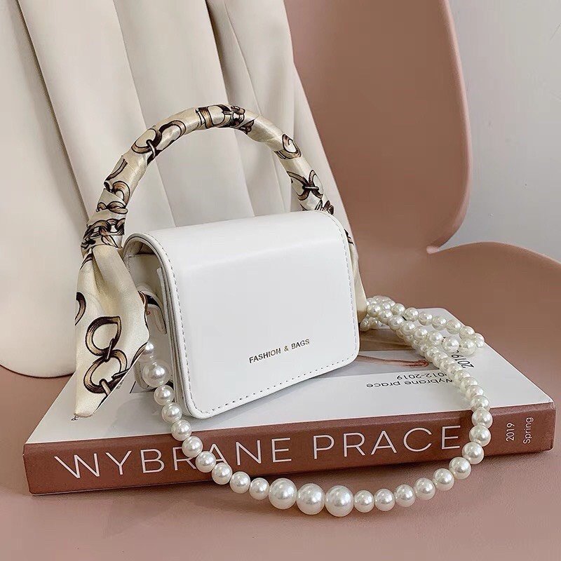 Túi đeo chéo nữ mini kèm khăn dáng vuông nhỏ xinh đi chơi dễ thương PK 660