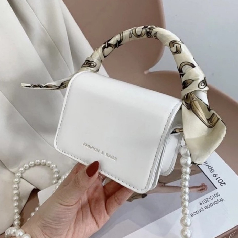 Túi đeo chéo nữ mini kèm khăn dáng vuông nhỏ xinh đi chơi dễ thương PK 660