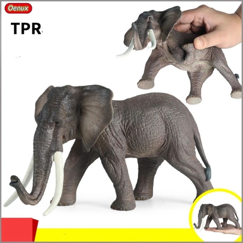 Mô Hình Voi Rừng Đầu Đàn Tấn Công - Dài 30cm - 4693