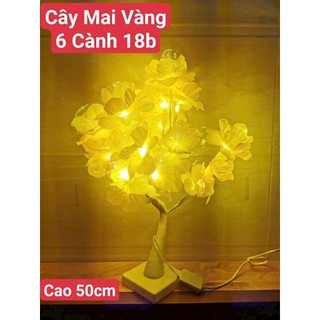 Đèn led chậu hoa mai trang trí màu vàng / xanh lá / đỏ / bạc / hồng