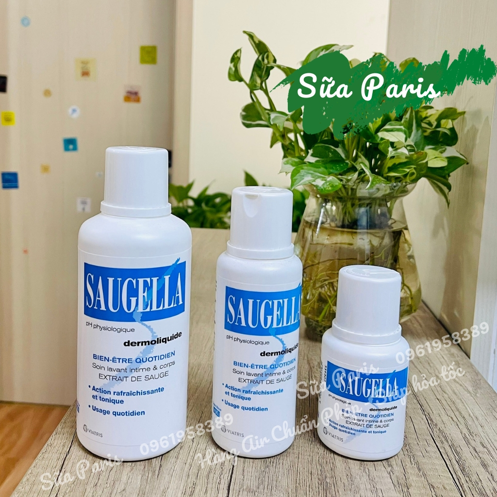 Dung dịch vệ sinh phụ nữ Saugella full màu_Sữa Paris Aderma