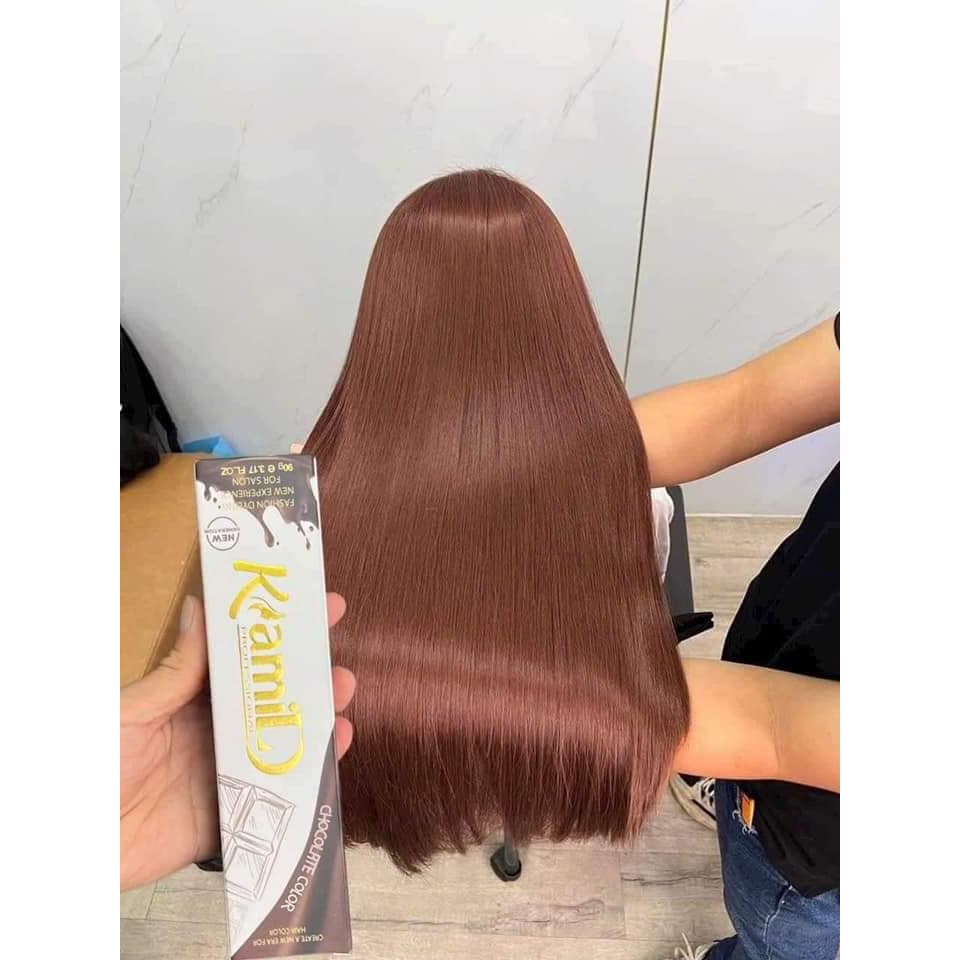 NHUỘM NÂU ĐỒNG- nhuộm tóc màu nâu cam đồng màu nhuộm không tẩy tóc KAMI CHIKO + TẶNG kèm trợ nhuộm