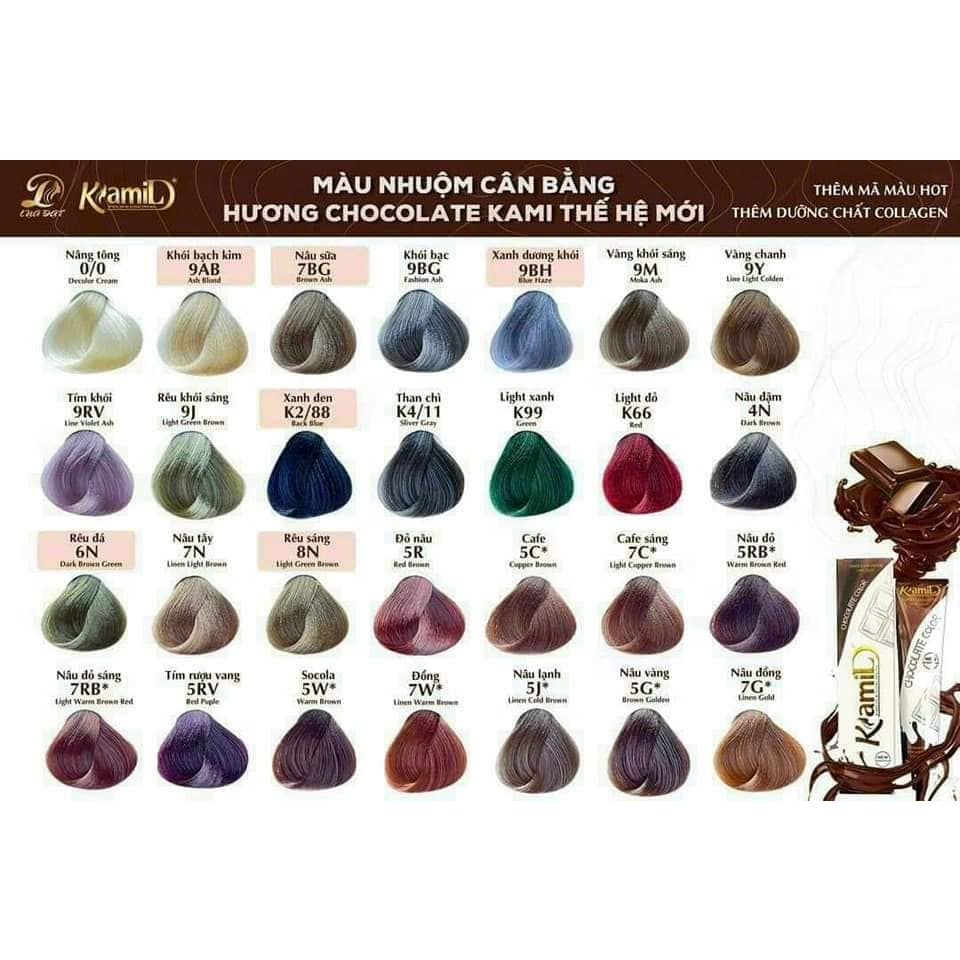 NHUỘM NÂU ĐỒNG- nhuộm tóc màu nâu cam đồng màu nhuộm không tẩy tóc KAMI CHIKO + TẶNG kèm trợ nhuộm