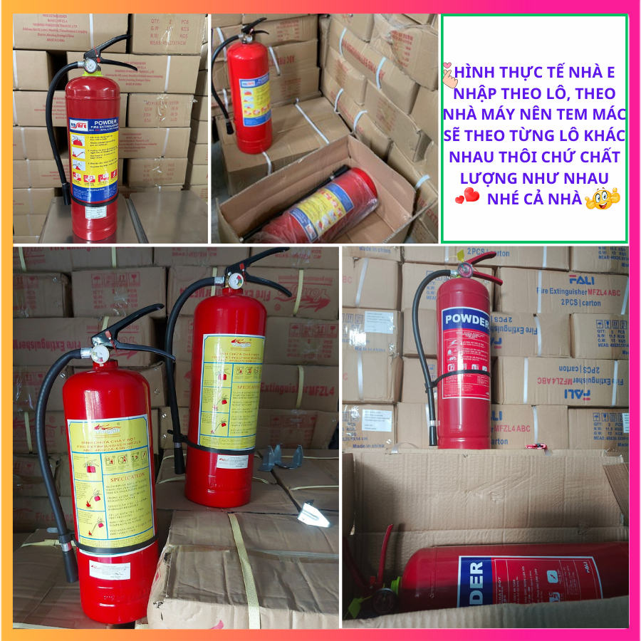 Bình cứu hoả, combo 1 bình chữa cháy bột 4kg+ kệ để bình pccc, tặng bộ nội quy tiêu lệnh, dùng cho gia đình và cơ sở nhỏ
