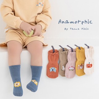 Tất cổ cao hình hoạt hình đáng yêu cho bé, vớ cổ cao cotton chống trượt-Giangkids