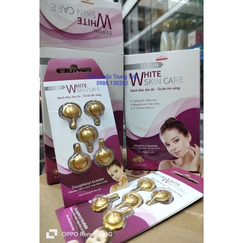Serum Tinh Chất Dưỡng Trắng Da Serum White Skin Care Hộp 30 viên. đánh thức làn da, tự tin tỏa sáng