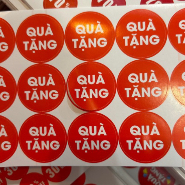 Tem quà tặng. nhãn dán quà tặng chất liệu giấy decal 27tem