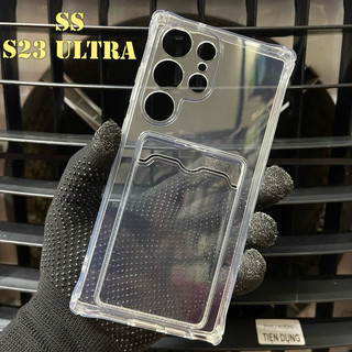 Ốp Lưng Samsung S23 Ultra Dẻo Trong Chống Sốc Gù Bảo Vệ Camera Có Khe Ví Đựng Thẻ Card, Hình Ảnh Tự Thiết Kế