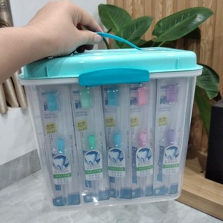Bán sỉ hộp 45 bàn chải đánh răng hàn quốc, hộp 45 chiếc là hộp nhựa,