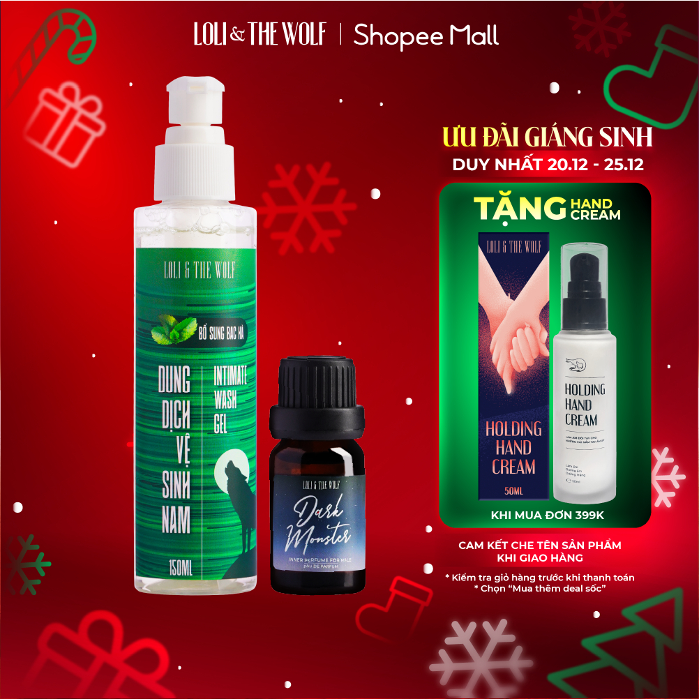 Set Sản Phẩm Chăm Sóc Vùng Kín Loli & The Wolf Dành Cho Nam: 1 Dung Dịch Vệ Sinh 150ml + 1 Nước Hoa Vùng Kín Nam 10ml