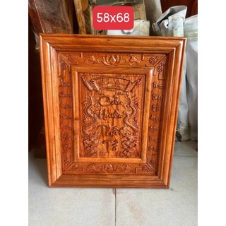 Tranh thờ cửu huyền thất tổ được làm bằng gỗ hương đá cao cấp màu gỗ tự nhiên kt 58x68cm, 68x98cm