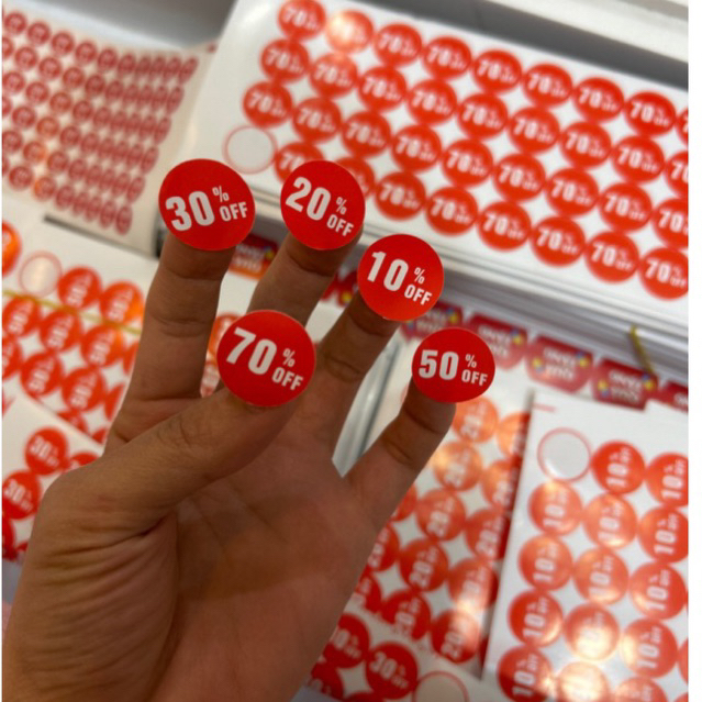 Tem giảm giá, tem nhãn giảm giá dán mác sản phẩm