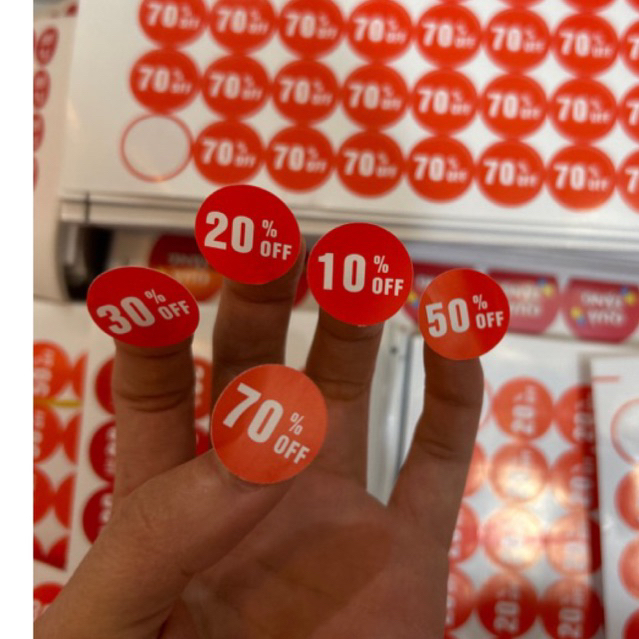 Tem giảm giá, tem nhãn giảm giá dán mác sản phẩm