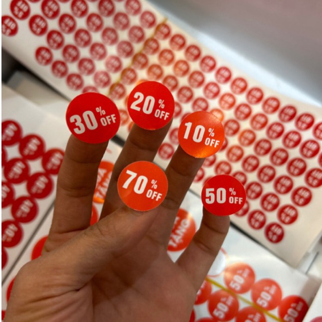 Tem giảm giá, tem nhãn giảm giá dán mác sản phẩm