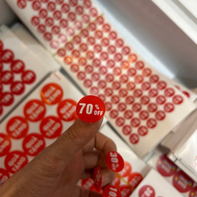 Tem giảm giá, tem nhãn giảm giá dán mác sản phẩm