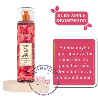 TESTER RUBY APPLE & ROSEWOOD - XỊT THƠM DƯỠNG THỂ BATH & BODY WORKS USA