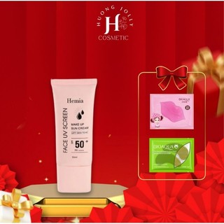 Kem Chống Nắng Hemia Dành Cho Mặt SPF 50+ Dưỡng Trắng Da, Kiềm Dầu, Dùng Được Cho Cả Da Mụn, Da Khô Da Thường Hàn Quốc