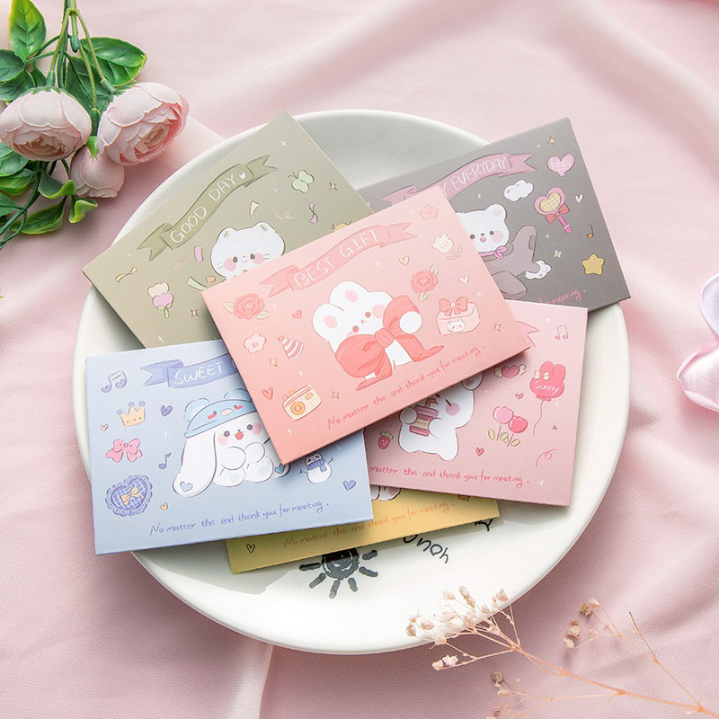 Thiệp chúc mừng sinh nhật, cảm ơn họa tiết hoạt hình dễ thương