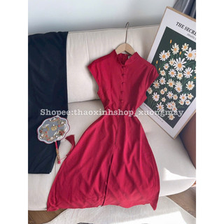 SET ÁO ĐỎ DÀI + QUẦN SUÔNG ĐEN
