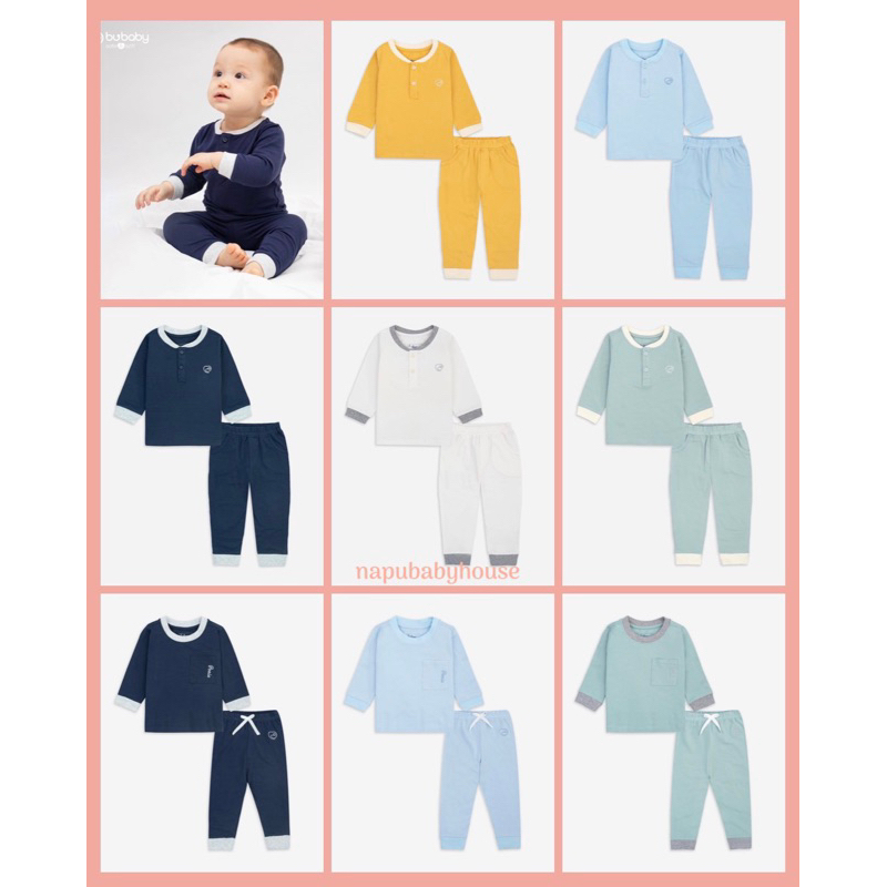 Bộ dài tay quần dài cho bé Bubaby Ponie vải sợi tre cotton cho bé chất đẹp size 6m-4y