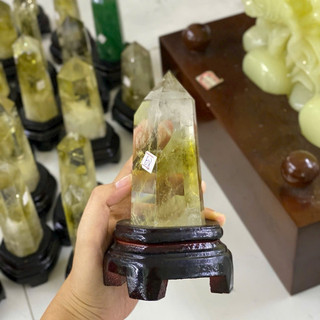 Trụ tháp Thạch Anh vàng tự nhiên cao 10cm đến 15cm