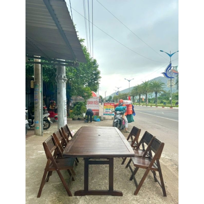 Ghế xếp gỗ ban công, sân vườn, quán cà phê