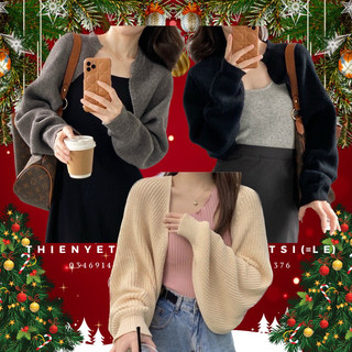 Áo khoác croptop mc tay dài trơn thun gân thời trang cho nữ - thiên yết