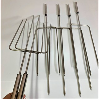 Xiên 3 chạc nướng gà, xiên nướng thịt inox chống gỉ, xiên nướng than hoa