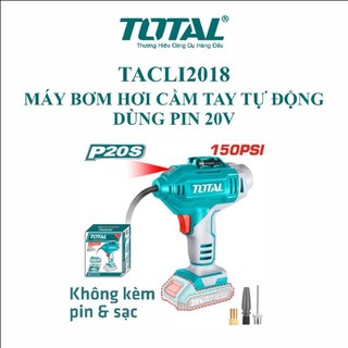 Tacli2018 máy bơm hơi cầm tay tự động dùng pin lithium 20v total