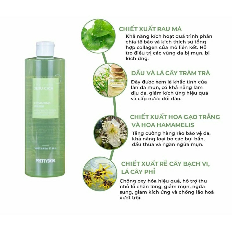 Nước tẩy trang b5 nhà Prettyskin giúp làm sạch sâu, cấp ẩm phục hồi cho da