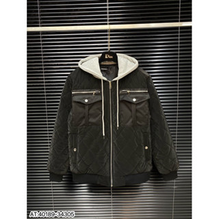 Áo khoác Nam DSQ họa tiết phối mũ nỉ chất trần bông 2 lớp gió form chuẩn