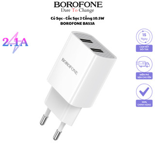 Củ sạc - cốc sạc borofone ba53a | 2 cổng 2.1a | hàng chính hãng bảo hành 12 tháng