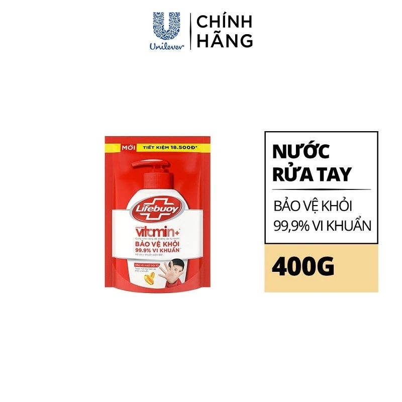 Nước rửa tay lifebuoy diệt khuẩn túi 400g