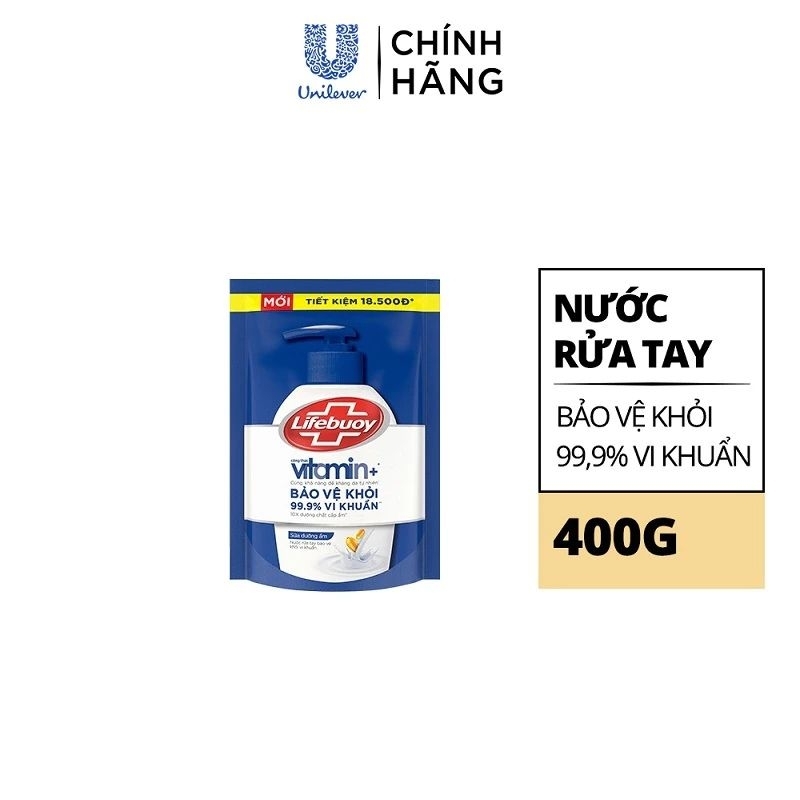 Nước rửa tay lifebuoy diệt khuẩn túi 400g