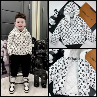 Áo phao mỏng LV cho bé trai bé gái in nổi đặc sắc mùa đông (9-45kg)