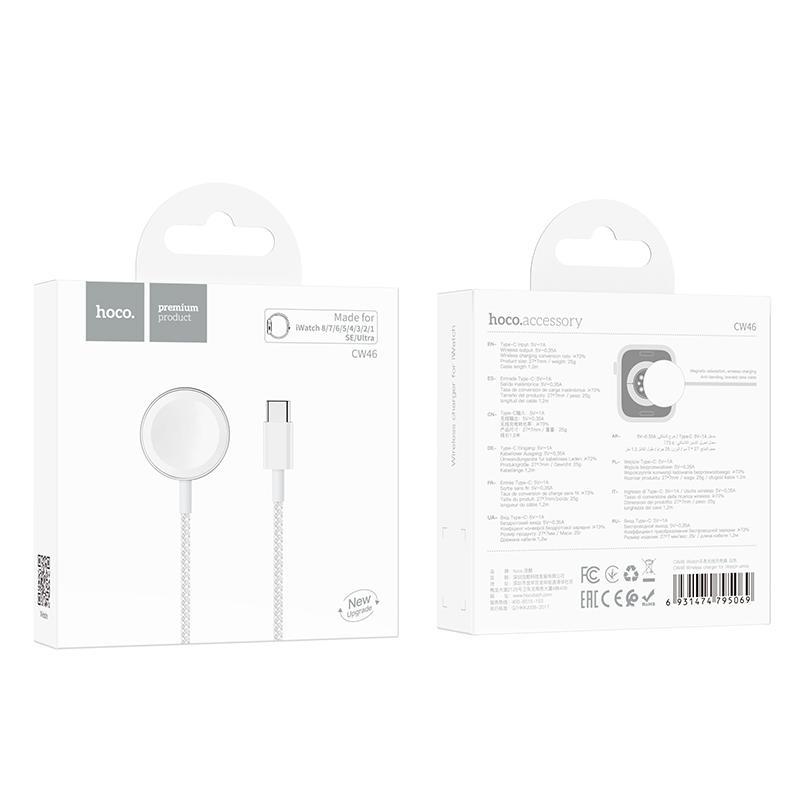 Dock sạc nhanh khung nhôm Hoco CW46 dành cho Apple watch cổng type C_ Hàng chính hãng