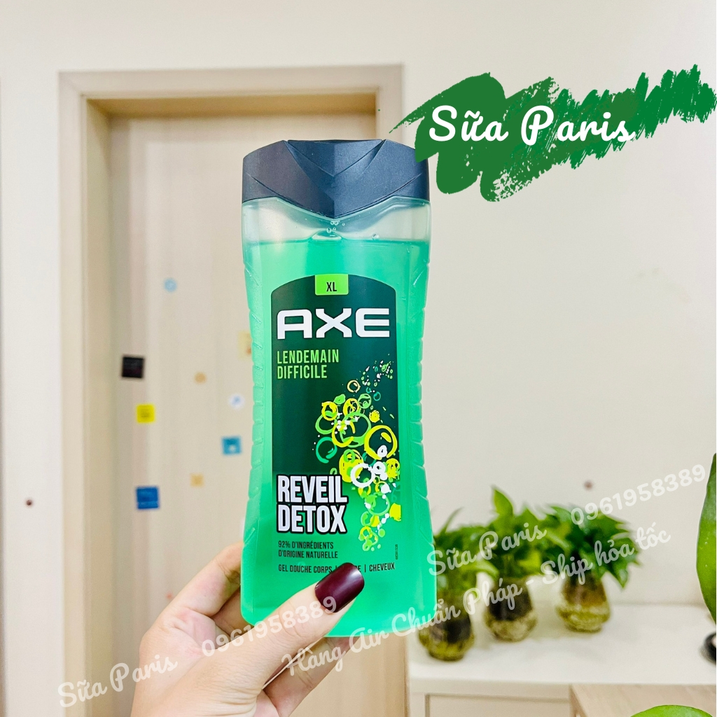 Sữa tắm nam axe 3in1, bản nội địa pháp, sữa tắm quý ông Pháp_Sữa Paris Aderma